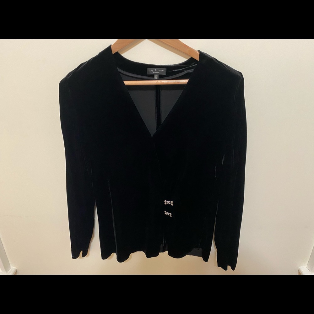 Rag and Bone Orion Velvet Blouse